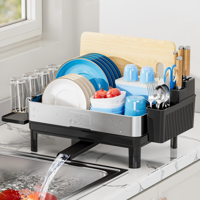 Dish Drying Rack,  Dish Drainers (Black), Black
