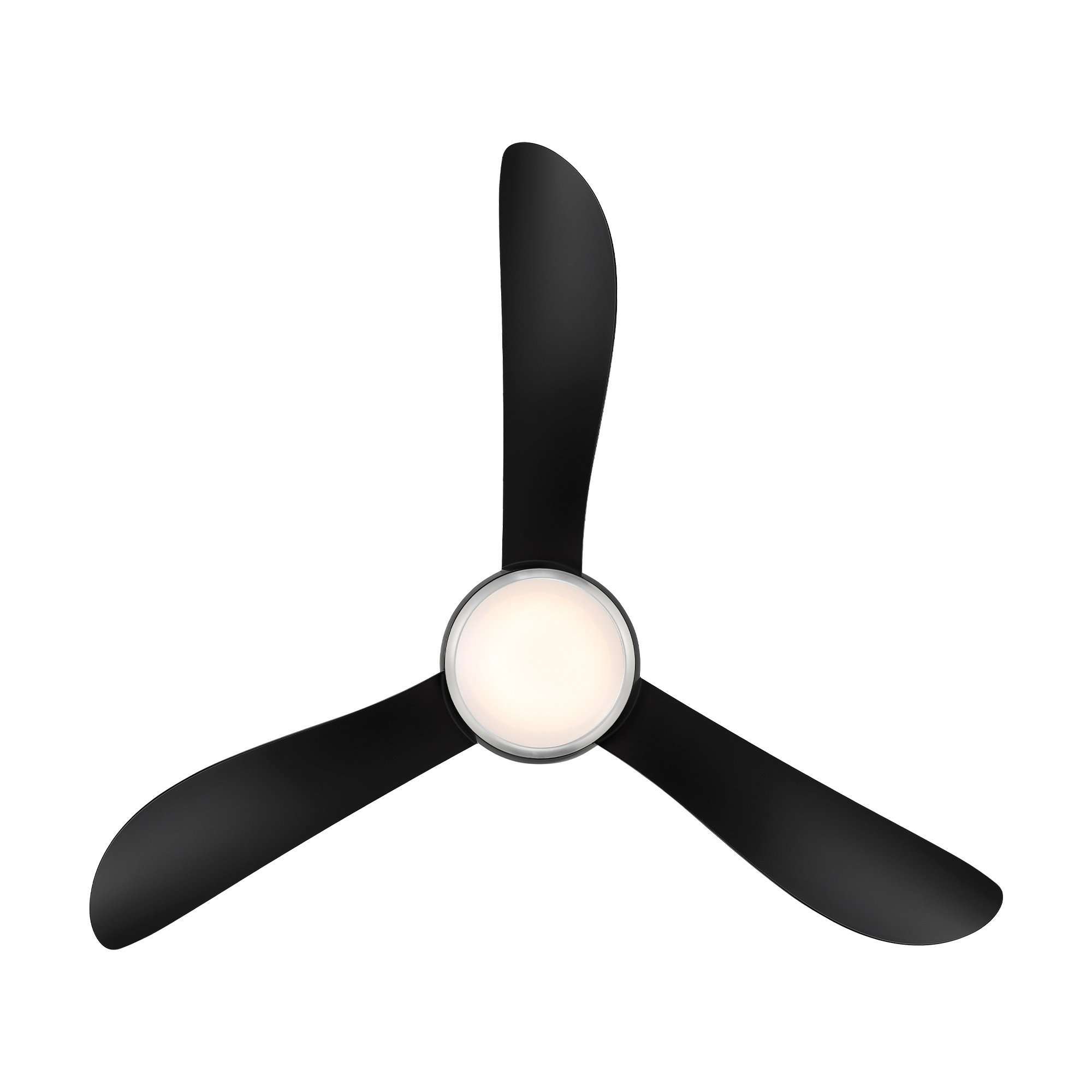 Corona 3 - Blade Outdoor/Indoor Smart Flush Mount Ceiling Fan with Remote Control and Dimmable LED Light Kit Included , 44"