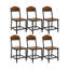 Ensemble de table de salle à manger 7 pièces industriel, table de cuisine ronde en bois de 43 po avec base en métal en forme de X et 6 chaises de salle à manger robustes-130160668