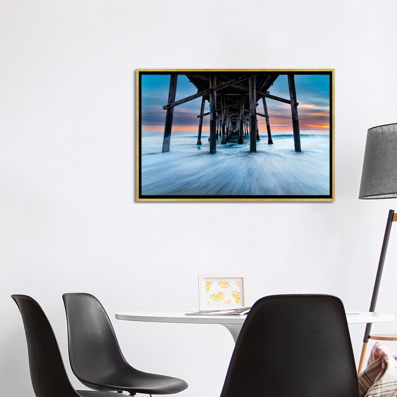 «Balboa Pier Baby Blues and Ambers» par Sean Davey - reproduction de photo, Aucun mat, H 26 po x l 40 po x 1,5 po