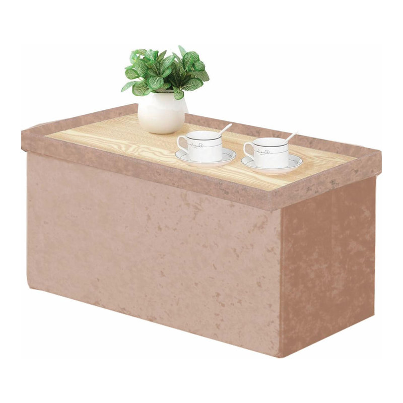Ottoman Storage Box Coffee Table, Toy Box with Lid, Foldable Stool Seat Footstool with Storage, For Living Room, Bedroom, 2 Seater (76 X 38 X 38 Cm)