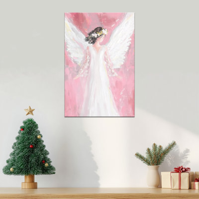 Ange, art mural, impressions sur toile pour cadeaux de Noël, affiche de Noël, image prête à accrocher pour décorations de Noël, décoration de chambre à coucher, salle de bain, salon, 12 po x 18 po