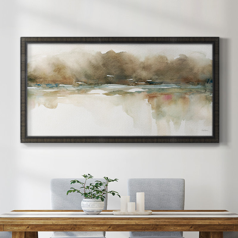 " Softer Reflections ", Black Framed, 29" H x 53" W x 1" D