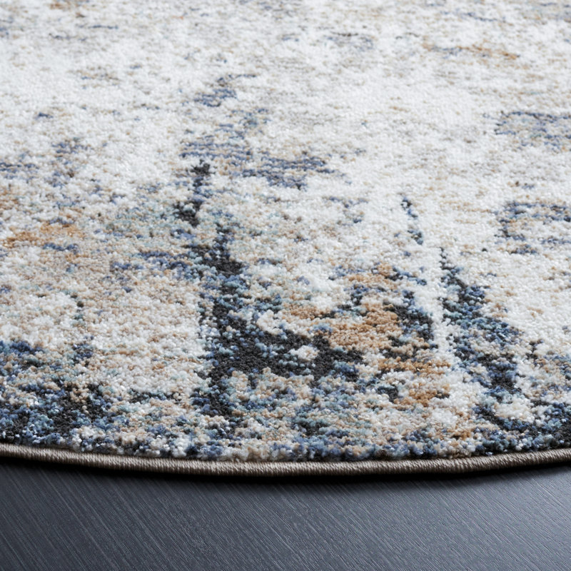 Tapis abstrait Idhika Performance, Rond 5 pi 3 po