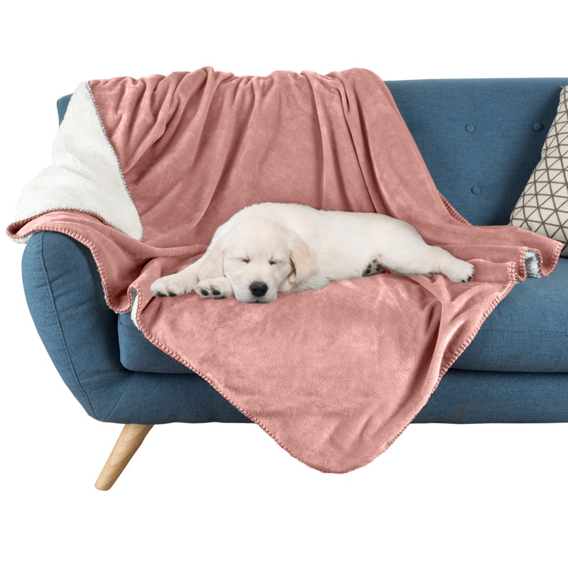 Couverture pour chien PETMAker résistante à l'eau - couverture en sherpa réversible de 80 x 100 pouces pour lit, canapé, caisse ou voiture - Protection contre les taches, les déversements, les accidents et la fourrure d'animaux - Lavable à la machine