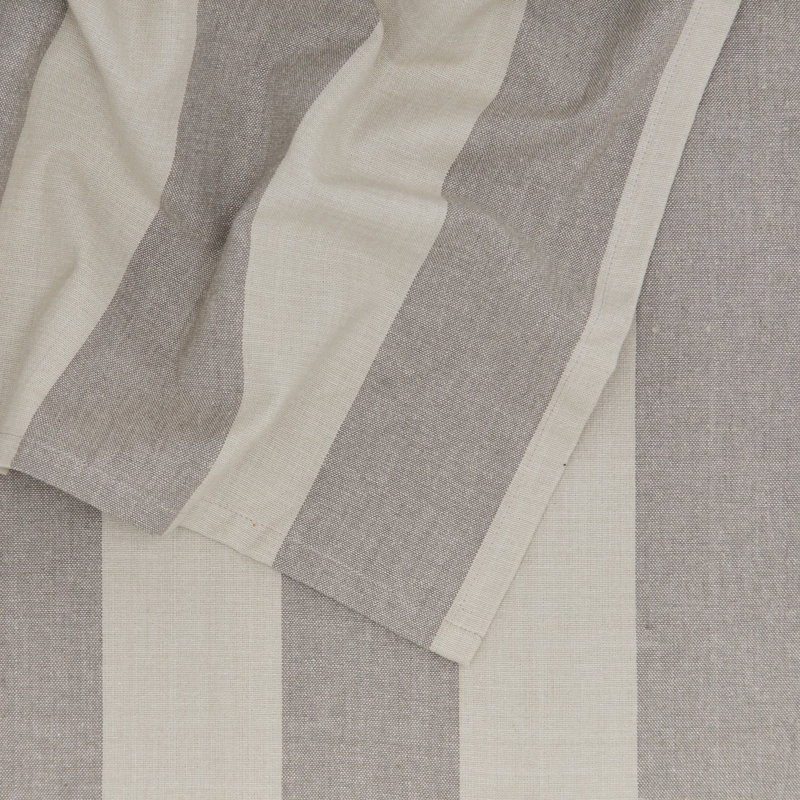 Essential Rectangle Striped Cotton Tablecloth, Light Gray/Dark Gray
