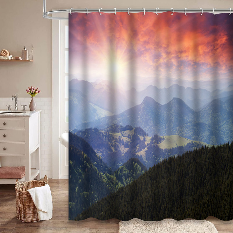Rideau de douche avec 12 crochets, L 72 po x l 84 po