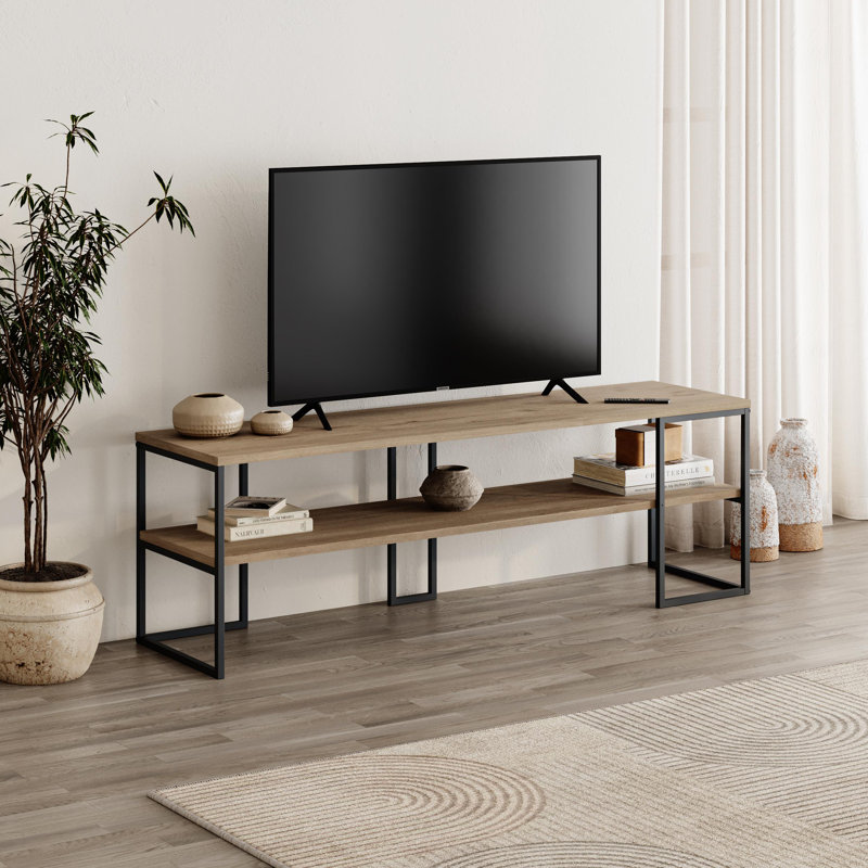 Unfinished TV Stand for TVs up to 55", Natural Oak