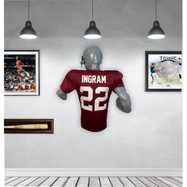  HOMCOM 35” x 26” UV-Resistant Sports Jersey Frame Display Case  - Cherry Brown : Sports & Outdoors