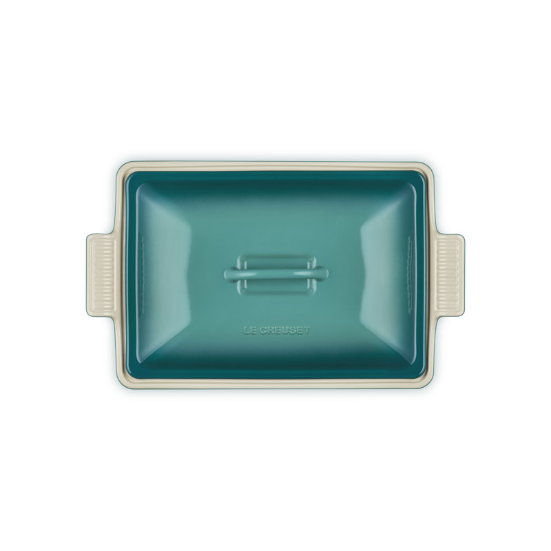 Le Creuset Stoneware Heritage Rectangular Covered Casserole, 4 Qt. - Blue Riviera