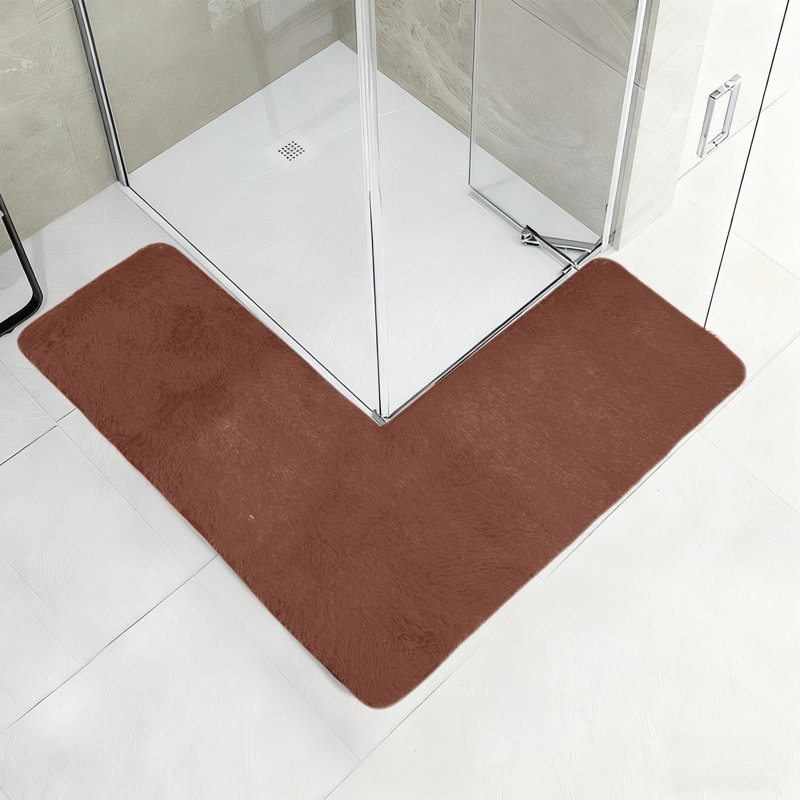 Tapis de bain antidérapant pour salle de bain, Brun