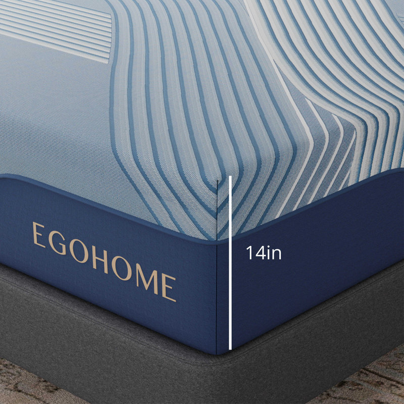  14" Medium Hybrid Mattress With Copper Gel Cooling, Pocketed Coils, 14", Queen