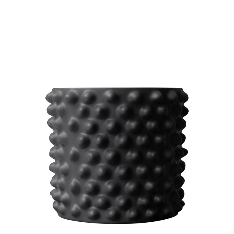 Vase de table en céramique Genesta, Noir, H 7,09 po x l 8,27 po x P 8,27 po