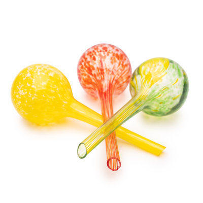 Indoor/Outdoor Plant Watering Glass Aqua Globe Stakes, Set of 3
