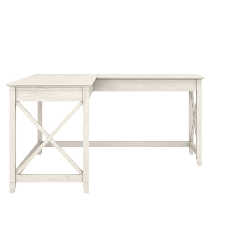 Ovia 60W L Shaped Desk, Linen White Oak