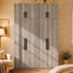Penderie de 63 po de largeur avec armoire supérieure, 2 tringles de suspension et 5 tablettes intérieures pour le rangement de la chambre à coucher