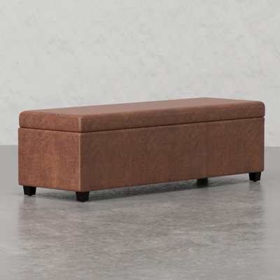 Massive Storage - Stylish And Roomy. Conceal Clutter With 18.42"D X 54.1"W 16.44"H. Gorgeous Stitched Design, Ample Space. Composed Of Solid Wood, Engineered High Density Foam. Upholstered In
