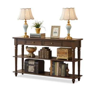 Walnut Solid Wood Rectangular Console Table