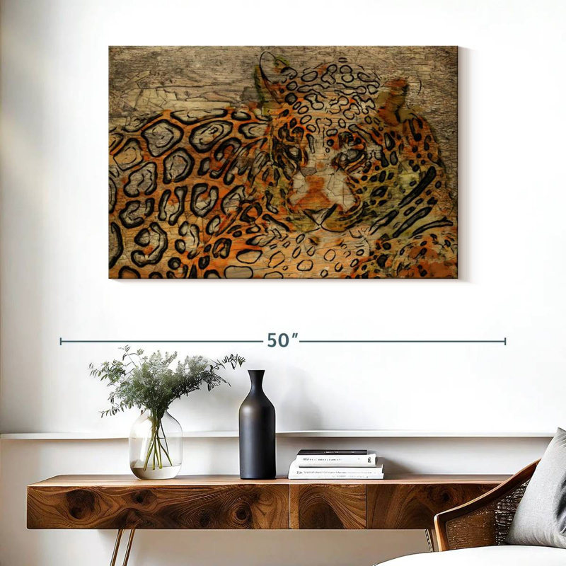 Brampt Wild Cat Skin, 26" H x 39" W