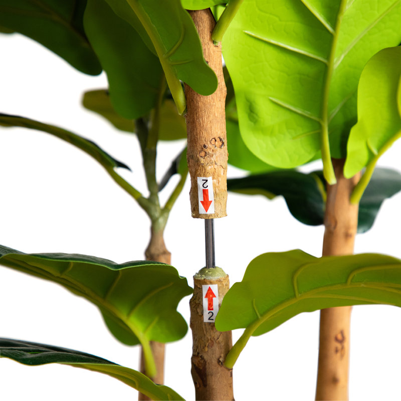 Arbre à violon artificiel en pot décoratif blanc, H 48 po x l 18 po x P 18 po