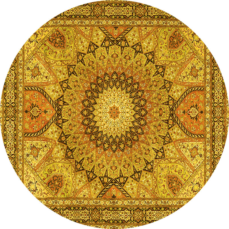 Washable Oriental Indoor Rug, Round 6'