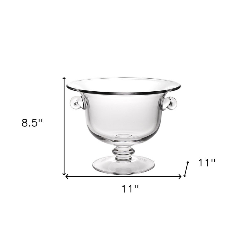 Elegant Clear Crystal Pedestal Centerpiece Bowl, 11" Diameter