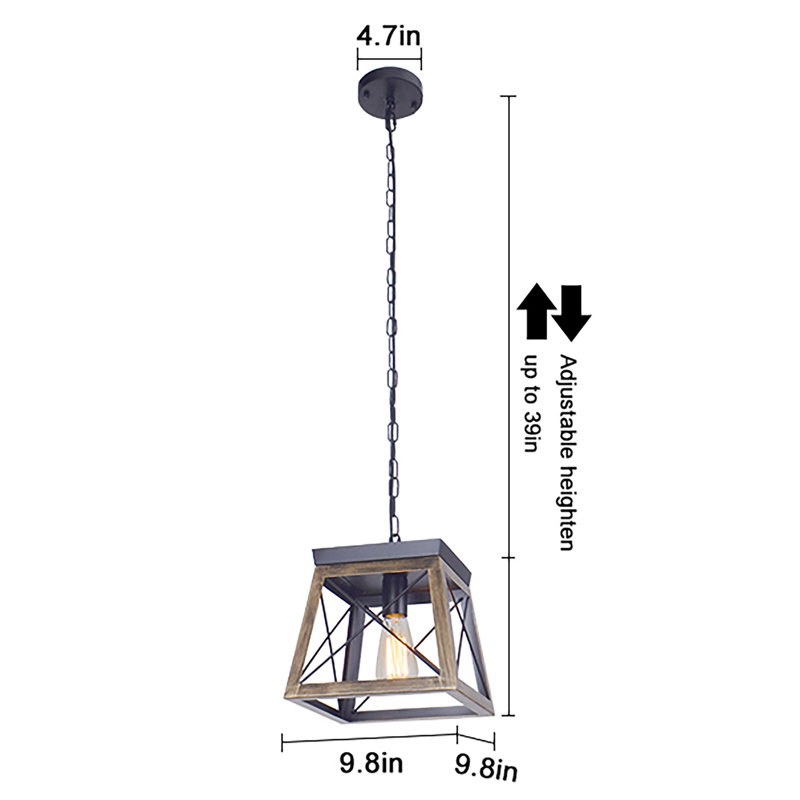 Luminaire suspendu géométrique à 1 lumière hettick