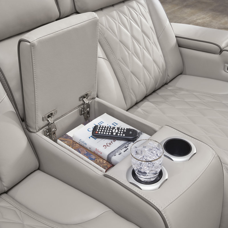 Canapé inclinable électrique, causeuse et fauteuil inclinable Boyington, Gris