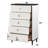 Dzianis 5-Drawer Chest in White and Walnut