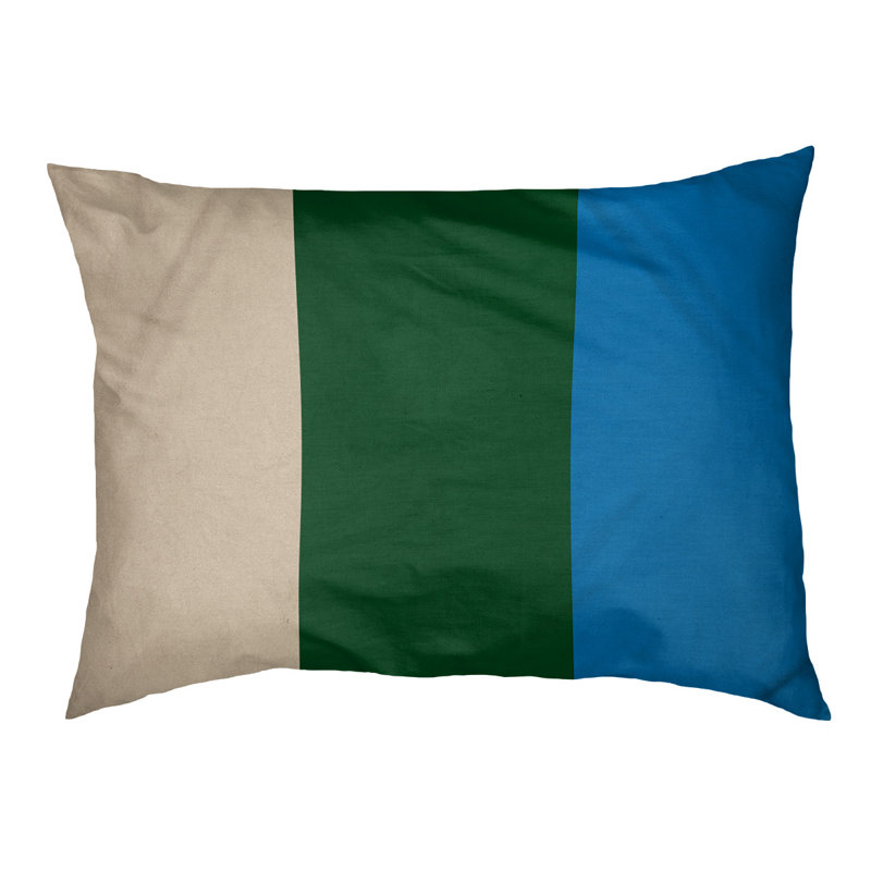 Coussin Milwaukee, Moyen (l 28 po x P 18 po x H 9,5 po), Crème de Cream City / vert de Good Land / bleu de