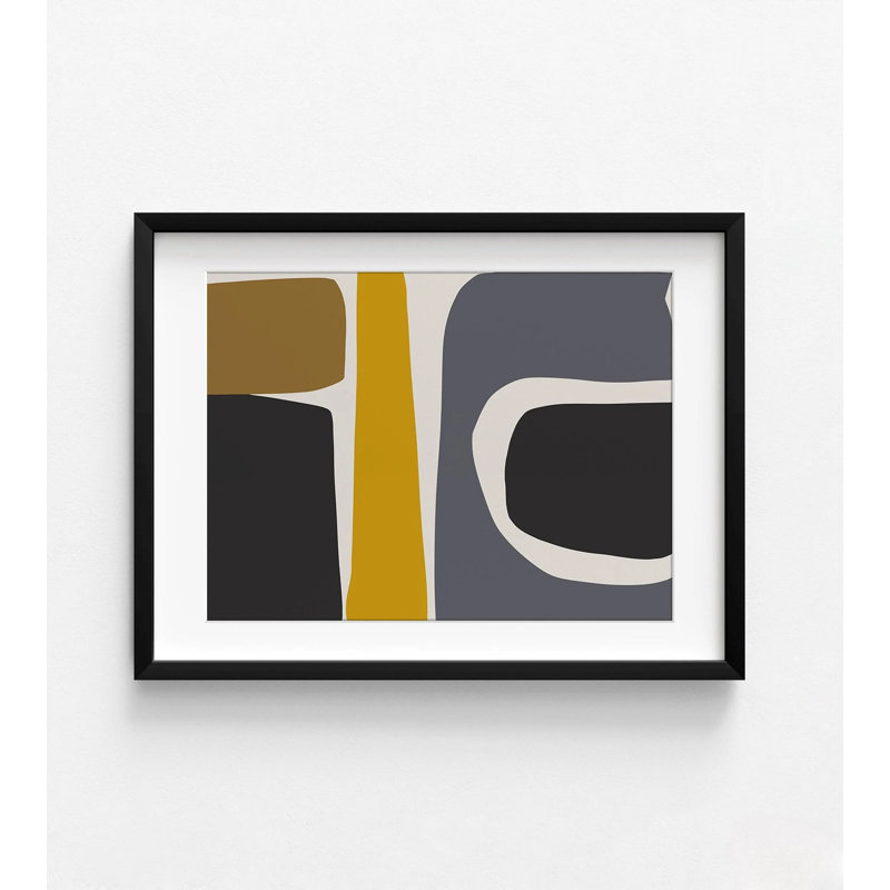 Organique formes et lignes par Irena Orlov, H 42 po x l 56 po, Reproduction encadrée avec passe-partout, Noir