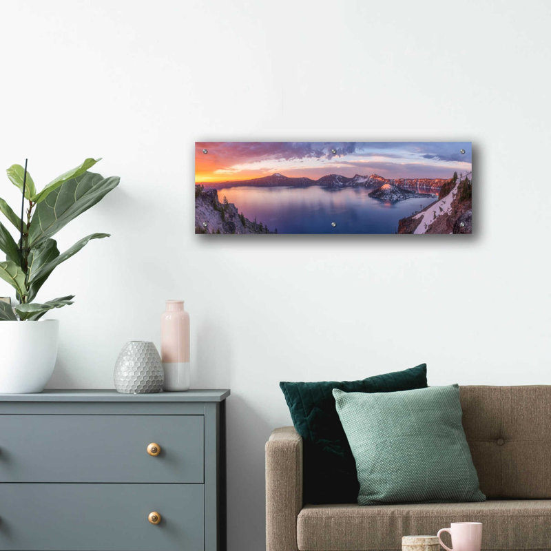 «Epic Art», «Volcanic Sunset» par Darren White, art mural en verre acrylique, H 12 po x l 36 po