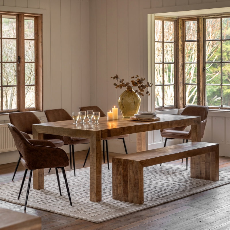 Solid Wood Dining Table, Natural Wood