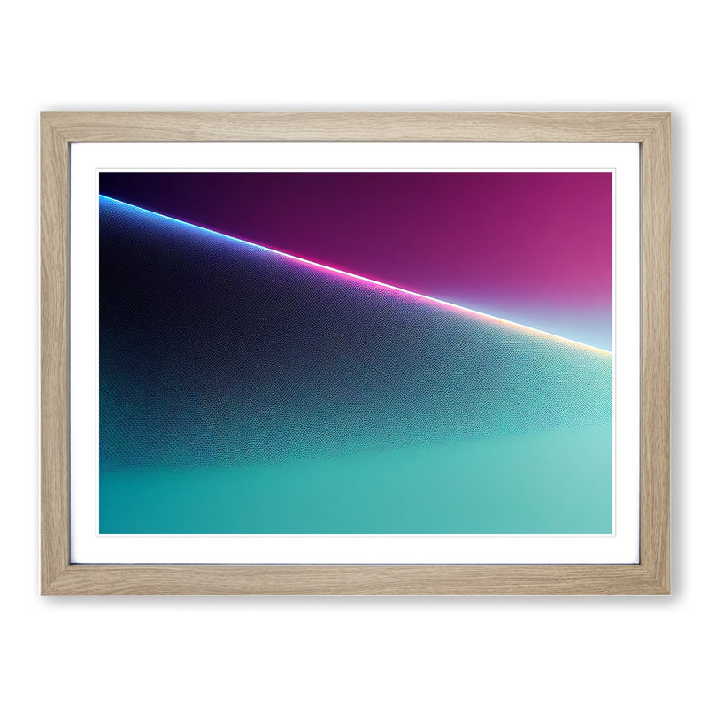 Brave Abstract - Single Picture Frame Painting, 25cm H x 34cm W x 2cm D, Oak Framed