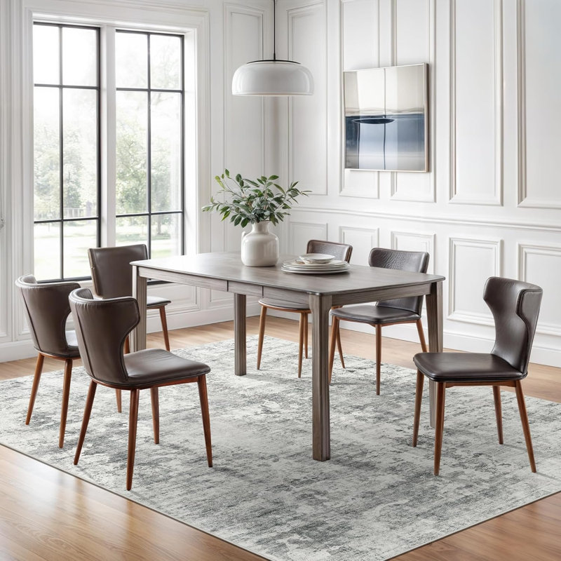 Modern Abstract Non Slip Washable Area Rug(Grey), Rectangle 8' x 10'
