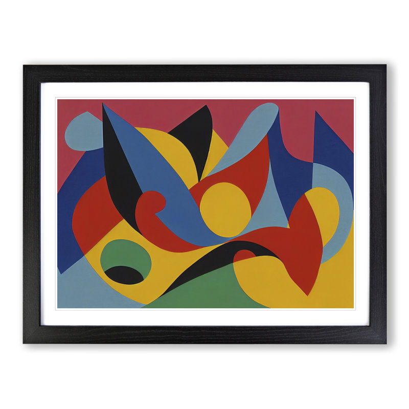 Masterful Modern Abstract - Single Picture Frame Painting, Black, 25cm H x 34cm W x 2cm D