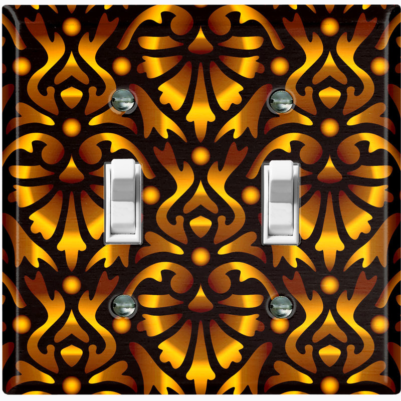 Patterned 2 - Gang Toggle Light Switch Standard Wall Plate