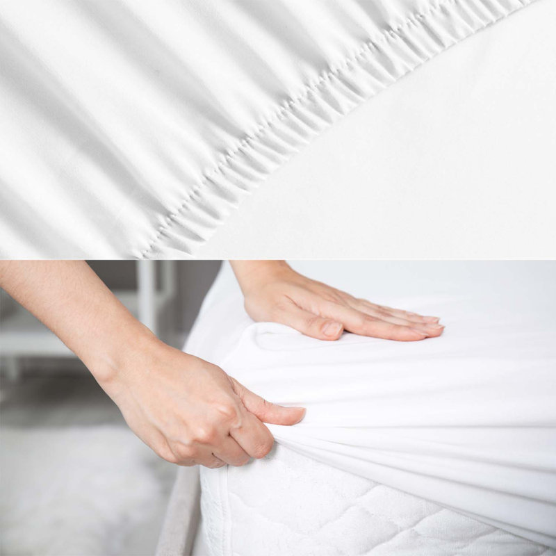 Hotel Quality Mederos12 Piece Cotton Blend Guest Room Hospitality Fitted Sheet Case Pack, Full Fitted Sheet