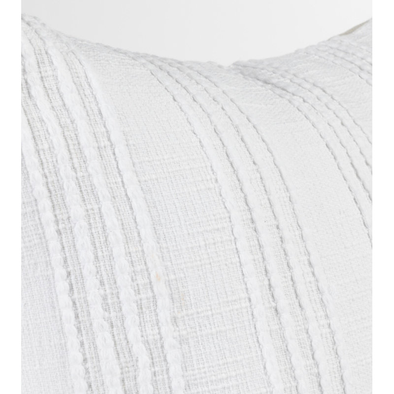 Square Pillow Cover & Insert, Ivory Striped