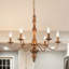 Lustre 6 lumières en laiton doré style campagne française