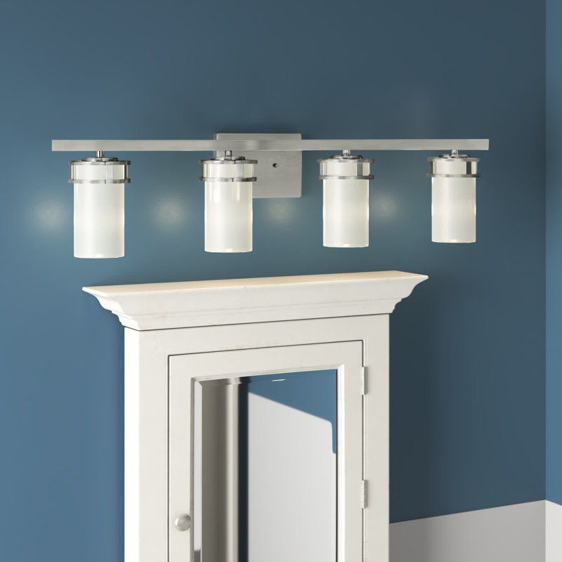 Roby à quatre lumières mur / salle de bain de Génération Éclairage , Nickel brossé, Non, Non