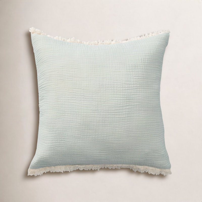 Housse de coussin Ava Karely, Turquoise, Polyester/ bourre en polyester