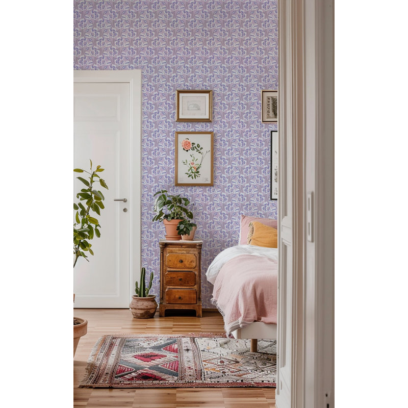 Thorn & Blossom - Lilac Amethyst Floral Wallpaper