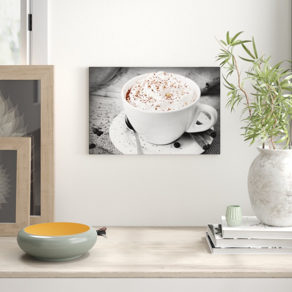 Leinwandbild „Kaffee mit Sahne und Schokostreuseln B", Grafikdruck