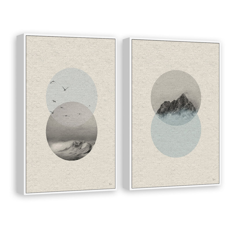Ensemble de 2 impressions d’art graphique sur toile interchangeables ii diptych, H 60 po x l 40 po x L 1,5 po