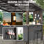 Pavillon de jardin d'extérieur moderne en métal avec comptoirs intégrés et toit incliné (ensemble de 2)