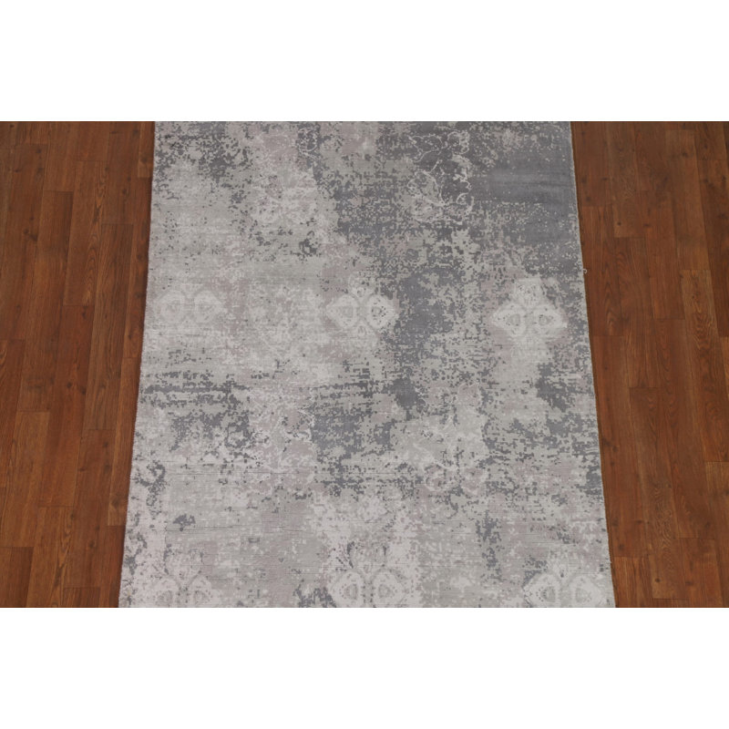Tapis indien moderne à motif abstrait 4 x 6