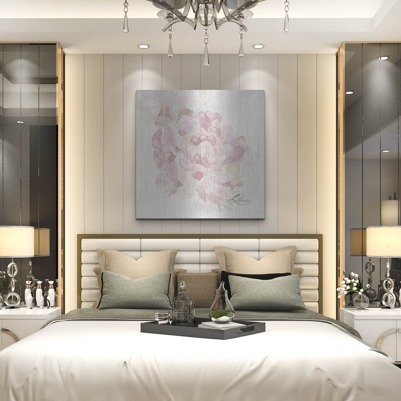 Lark Manor ™ «Cottage Peony I» par Bluebird Barn, art mural en métal, H 36 po x l 36 po