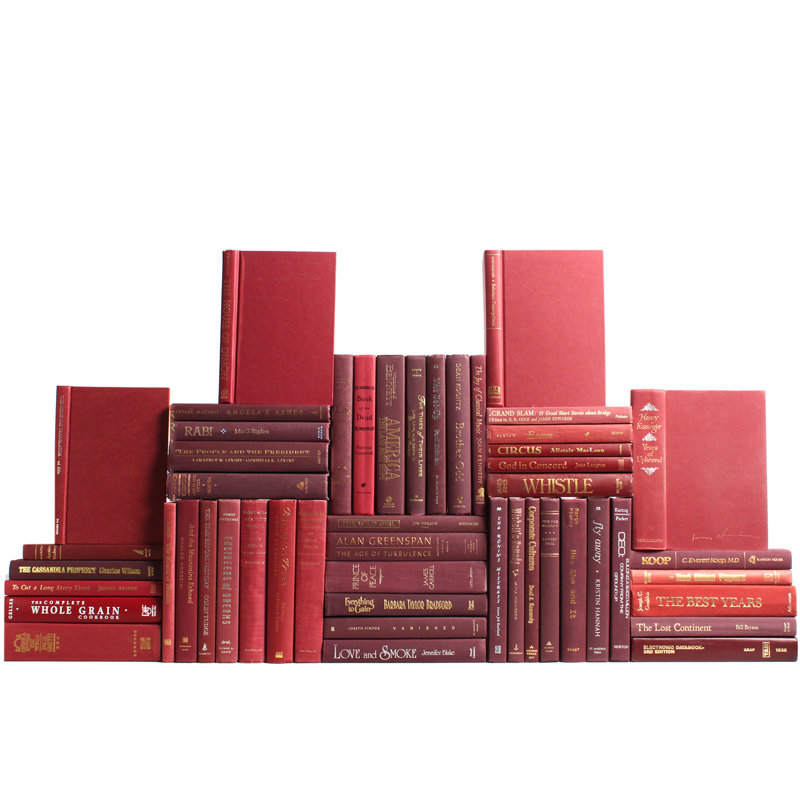Livres décoratifs - Mur de livres Bordeaux - Ensemble de 50 livres rouges, 50