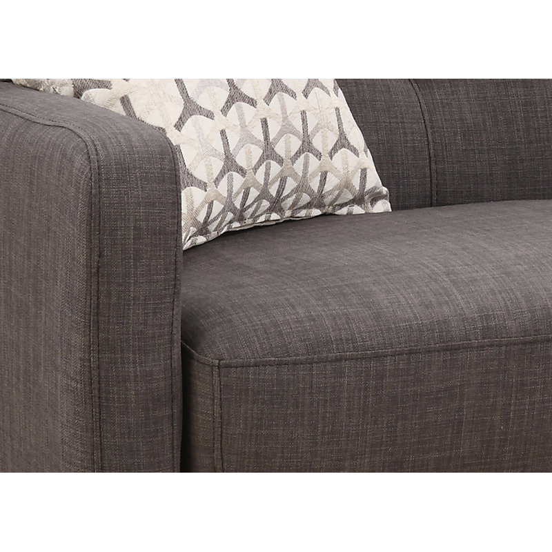 Sider Upholstered Sofa, Charcoal, 34.5" H x 60.5" W x 34.5" D